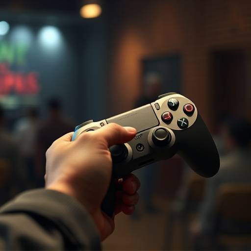 A hand interacting with a game controller, symbolizing player agency and interactivity.