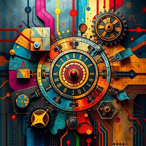 Abstract representation of game rules and mechanics, symbolizing ludology.