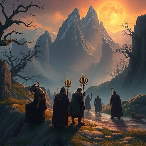 Screenshot from 'World of Warcraft', showing a group of players in a fantasy landscape.