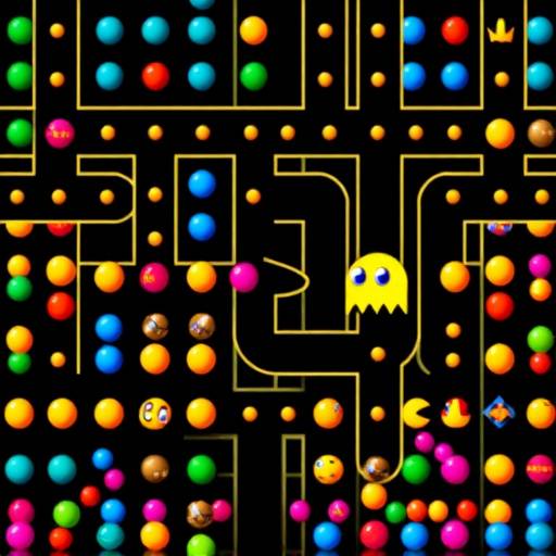 Screenshot of 'Pac-Man', showing Pac-Man chasing a ghost through a maze of pellets.